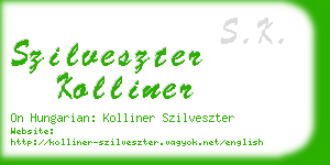 szilveszter kolliner business card